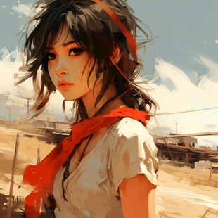 高精女孩原画稿