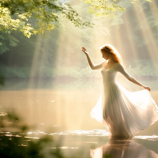 阳光下舞蹈的女人