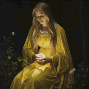 摘果实的陶瓷少女