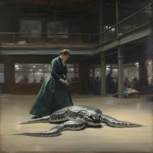 大鳄鱼油画