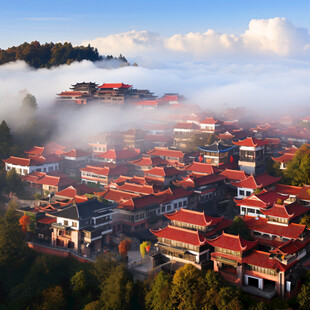 茗阳阁雾景