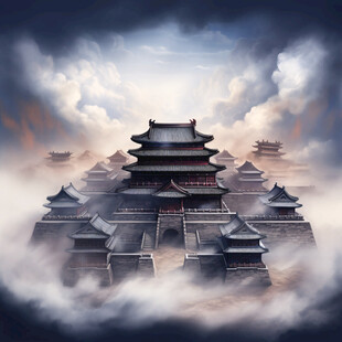 宫殿楼阁仙境仙人大殿