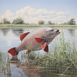 卡通写实红鲤鱼