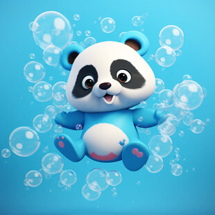 吹泡泡熊猫
