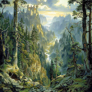 原始森林风景画