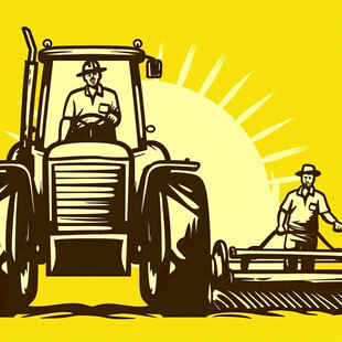开拖拉机的农民