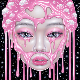 粉红色的超现实主义奇幻