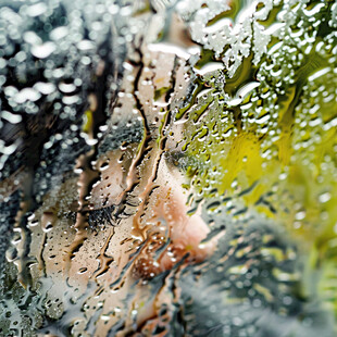 雨水窗户风景