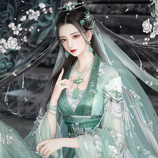 古装绿色女子