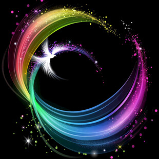 时尚光线翅膀海报