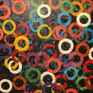 格子旋转圆圈装饰画