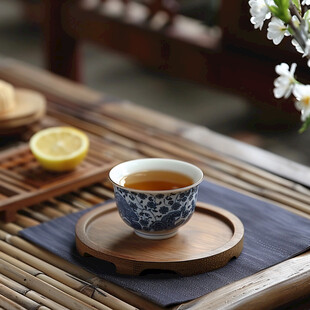 中式茶坐茶杯