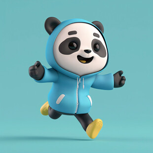 霸气熊猫健身形象