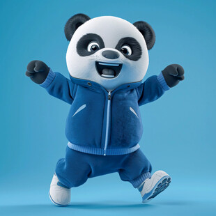 霸气熊猫健身形象