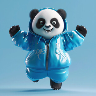 霸气熊猫健身形象