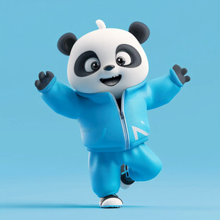 卡通熊猫武侠功夫大侠