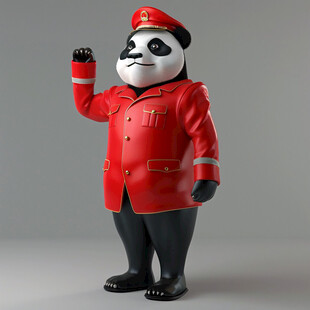 军装卡通熊猫