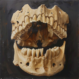 霸王龙牙齿化石图片