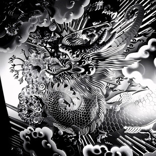 黑白线稿龙