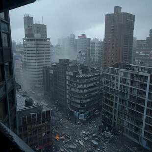 高层暴雨天建筑物