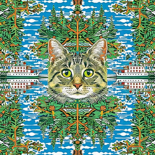 猫咪印花背景