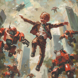 油画机器人素材