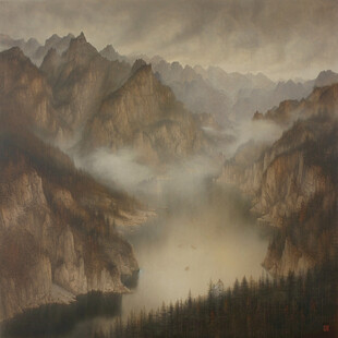 加拿大彩绘山水水墨