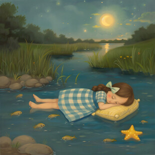 治愈系女孩睡觉春困