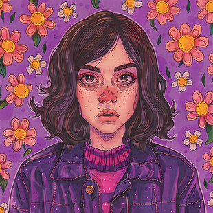 整容整形花季少女插画