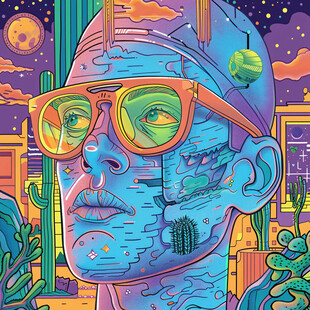 科技男插画