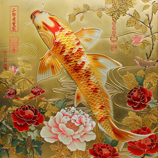 金鲤鱼与莲花