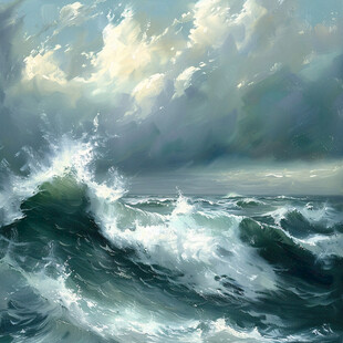 波涛海浪插画
