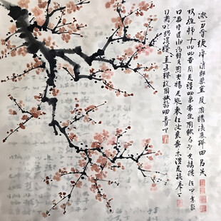 傲霜梅花国画