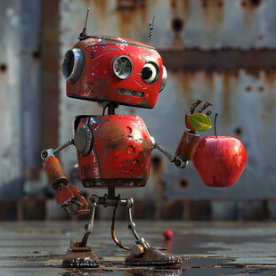 卡通可爱小机器人