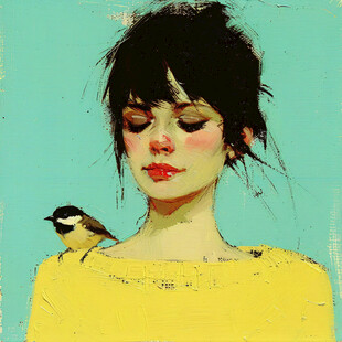 女性插画绘画时尚彩绘