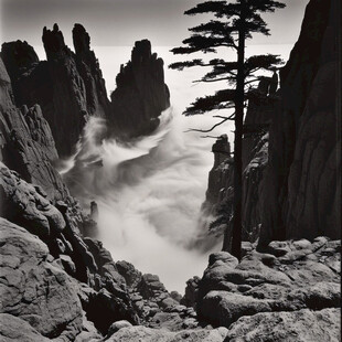 迎客松背景装饰画