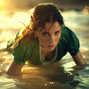 美女女子戏水女生