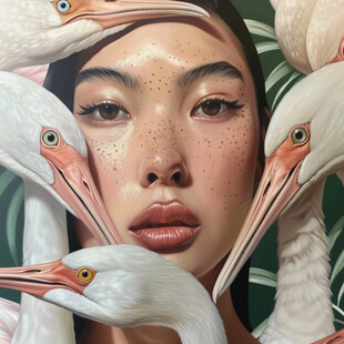 女性插画绘画时尚彩绘