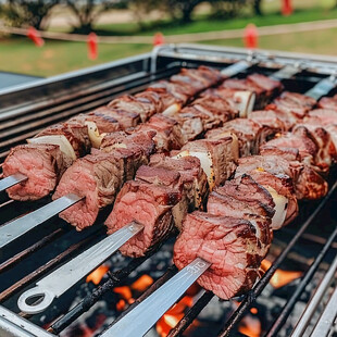 烤牛肉串夏日烧烤