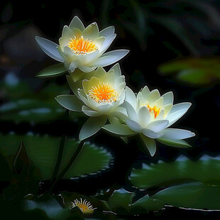 写实画莲花睡莲