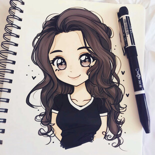 q版女孩绘画