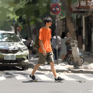 手绘追光的少年