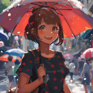 撑伞的少女
