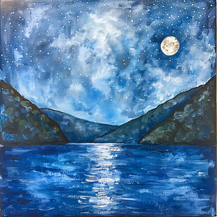 月夜油画
