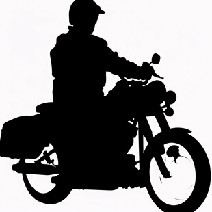 骑摩托车剪影