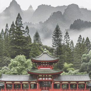 八仙山公园八仙阁背景