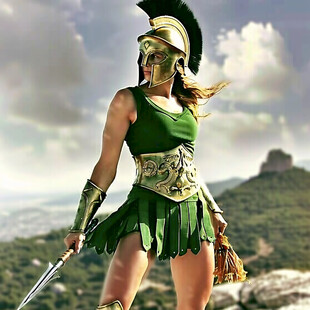 卡通女罗马战士带基模带服装一套