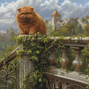 晒太阳的猫插画