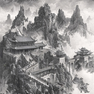 宫殿楼阁仙境仙人大殿