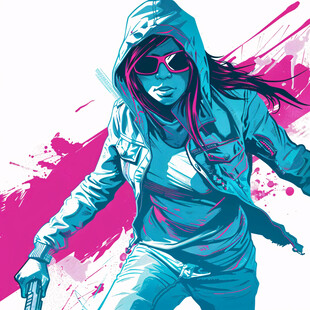 潮流插画美女人物插画